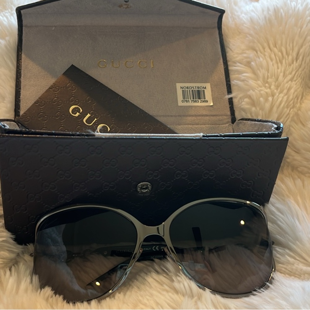 Gucci Women’s Black Gradient Oversized Sunglasses with Case